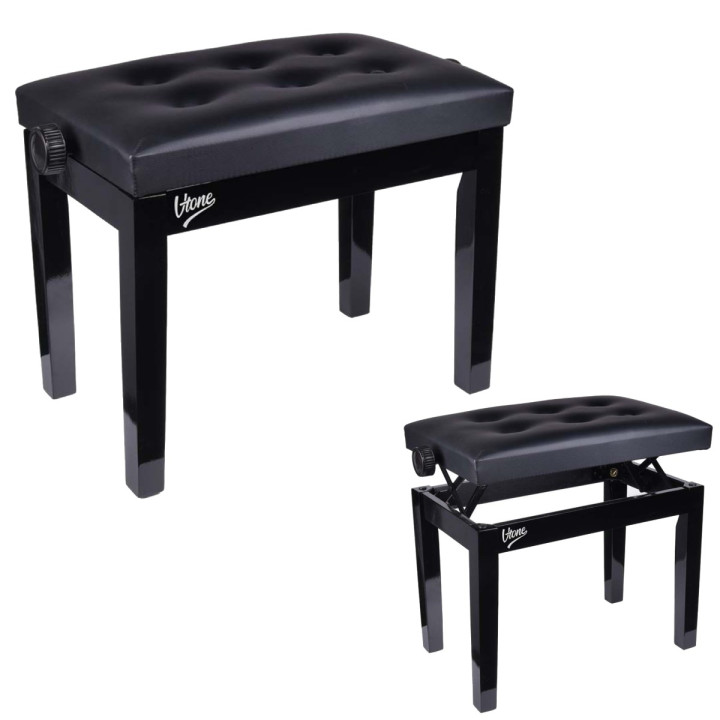 V-TONE ŁAWA 1 BK ława do pianina fortepianu CZARNA