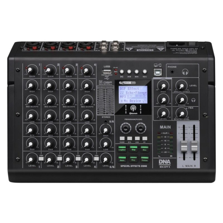 DNA MIX-EFF 6 analogowy mikser dźwięku 6 kanałów USB MP3 Bluetooth szybka wysyłka lub odbiór w Krakowie!