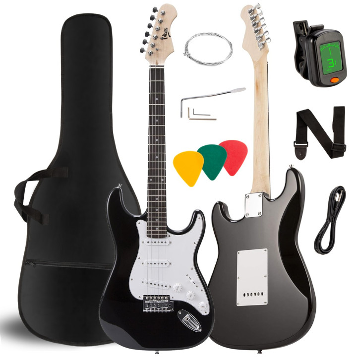 V-TONE EG 39 BK gitara elektryczna 4/4 stratocaster 39" SSS zestaw