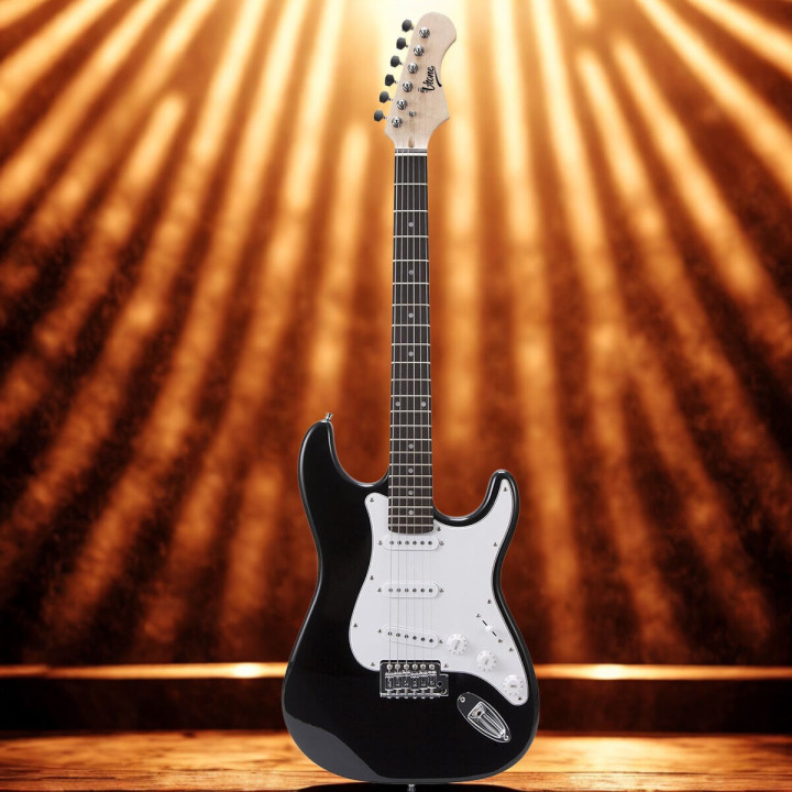 V-TONE EG 39 BK gitara elektryczna 4/4 stratocaster 39" SSS zestaw