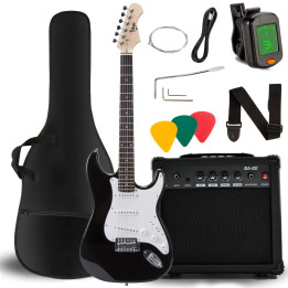 V-TONE EGA 39 BK gitara elektryczna 4/4 stratocaster 39" SSS zestaw