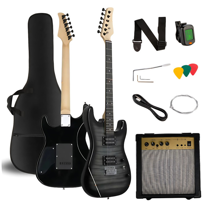 V-TONE EGW 39 GY gitara elektryczna 4/4 stratocaster 39" HH zestaw