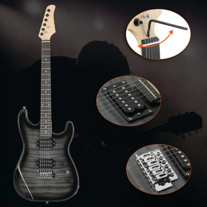 V-TONE EGW 39 GY gitara elektryczna 4/4 stratocaster 39" HH zestaw