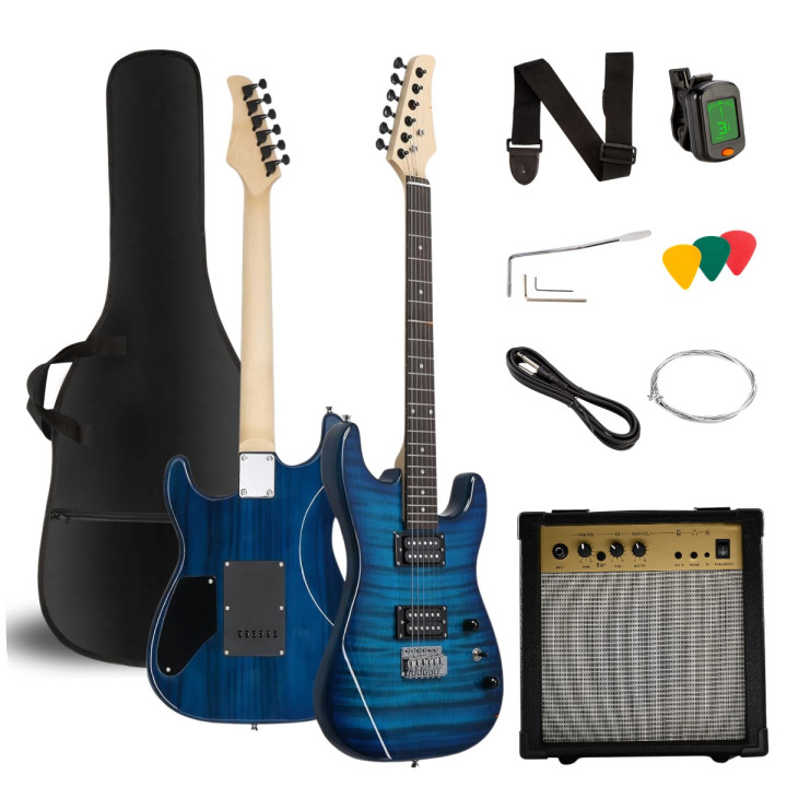 V-TONE EGW 39 BL gitara elektryczna 4/4 stratocaster 39" HH zestaw