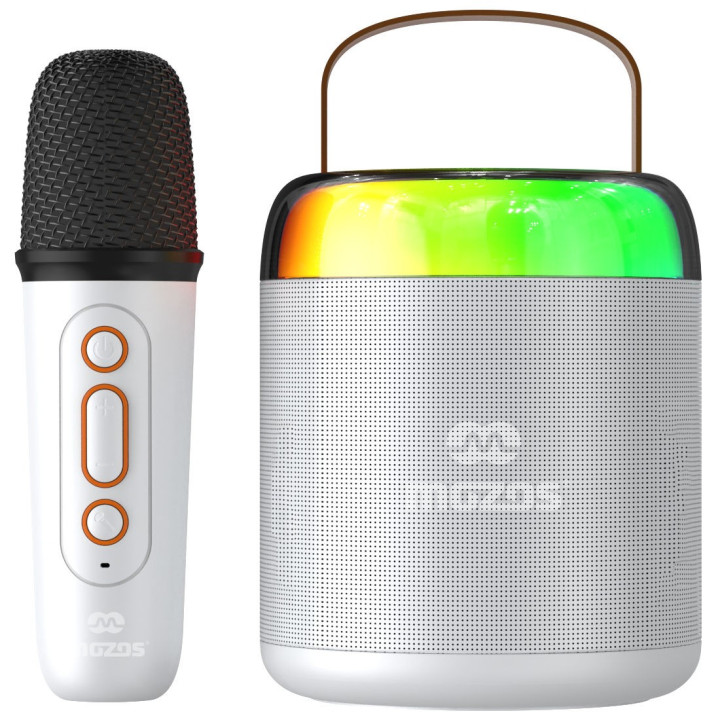 MOZOS MK-WHITE Mikrofon karaoke głośnik bt biały