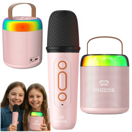 MOZOS MK-PINK Mikrofon karaoke głośnik bt różowy