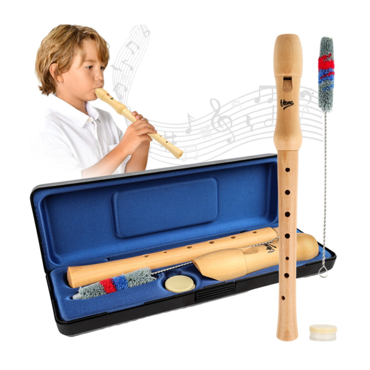 V-TONE FL W1 flet prosty sopranowy naturalne drewno wycior etui