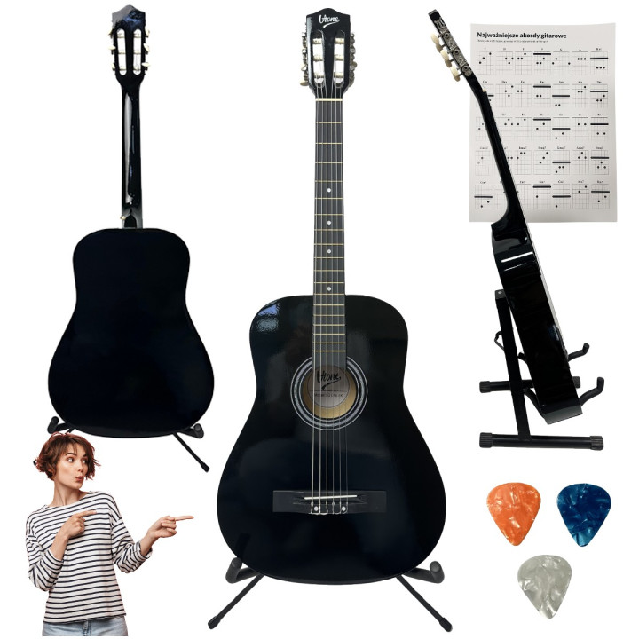 V-TONE BCG BK gitara klasyczna 4/4 czarna do nauki dla początkujących