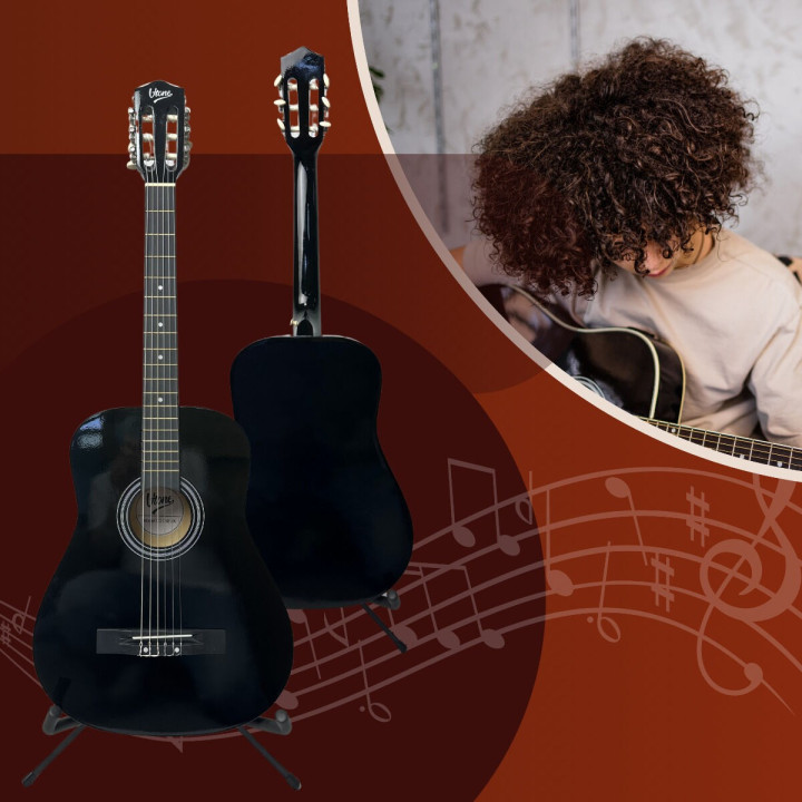 V-TONE BCG BK gitara klasyczna 4/4 czarna do nauki dla początkujących