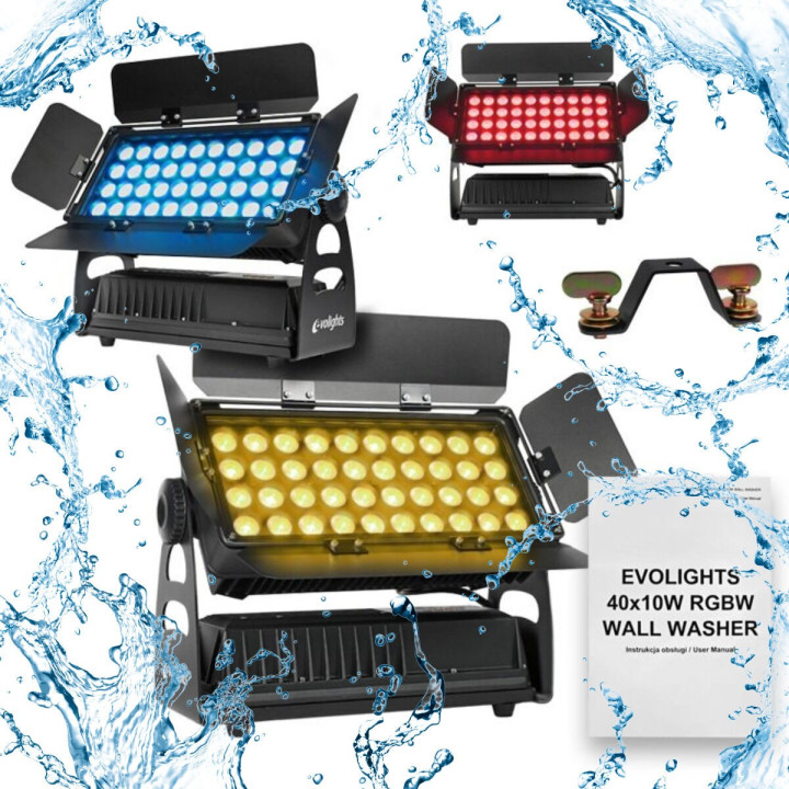 EVOLIGHTS 40X10W RGBW WALL WASHER oświetlacz zewnętrzny IP65