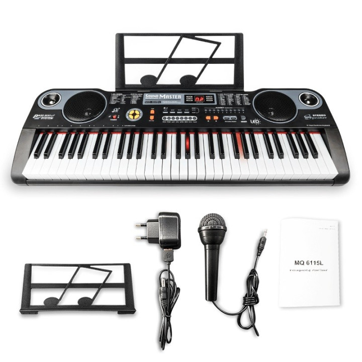 MQ 6115L keyboard edukacyjny podświetlane klawisze + mikrofon