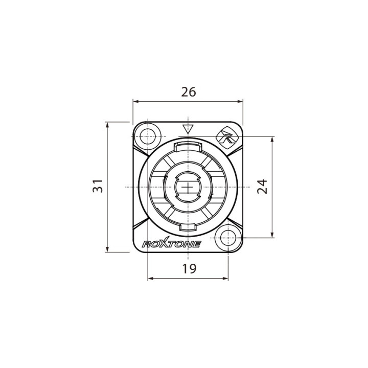 ROXTONE RS4MD-T gniazdo głośnikowe SpeakON 4-pin tablicowe panelowe