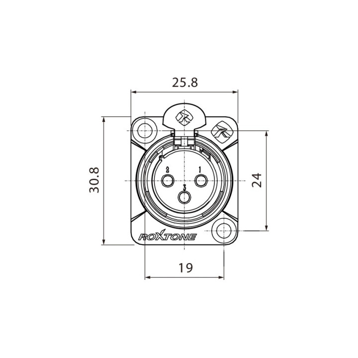 ROXTONE RX3FD-NT gniazdo XLR żeńskie tablicowe panelowe