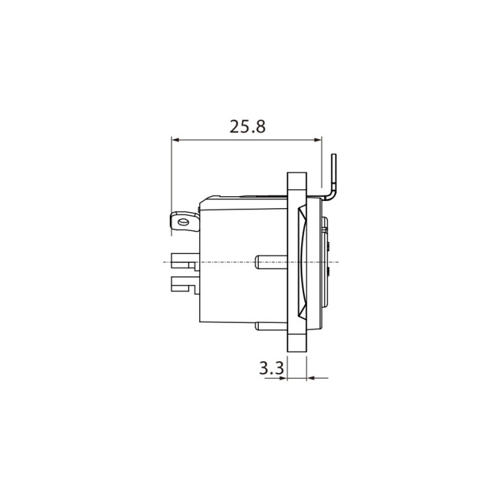 ROXTONE RX3FD-NT gniazdo XLR żeńskie tablicowe panelowe