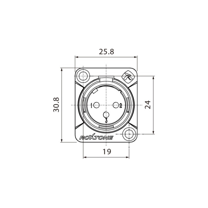 ROXTONE RX3FD-BG gniazdo XLR męskie tablicowe panelowe