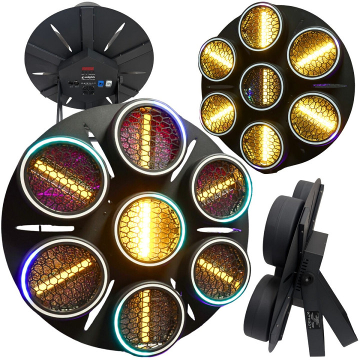 EVOLIGHTS LUMEN 7 RING 7x30W RGB LED reflektor vintage retro