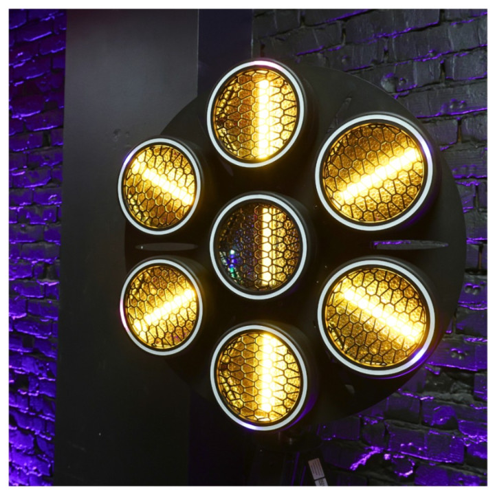 EVOLIGHTS LUMEN 7 RING 7x30W RGB LED reflektor vintage retro