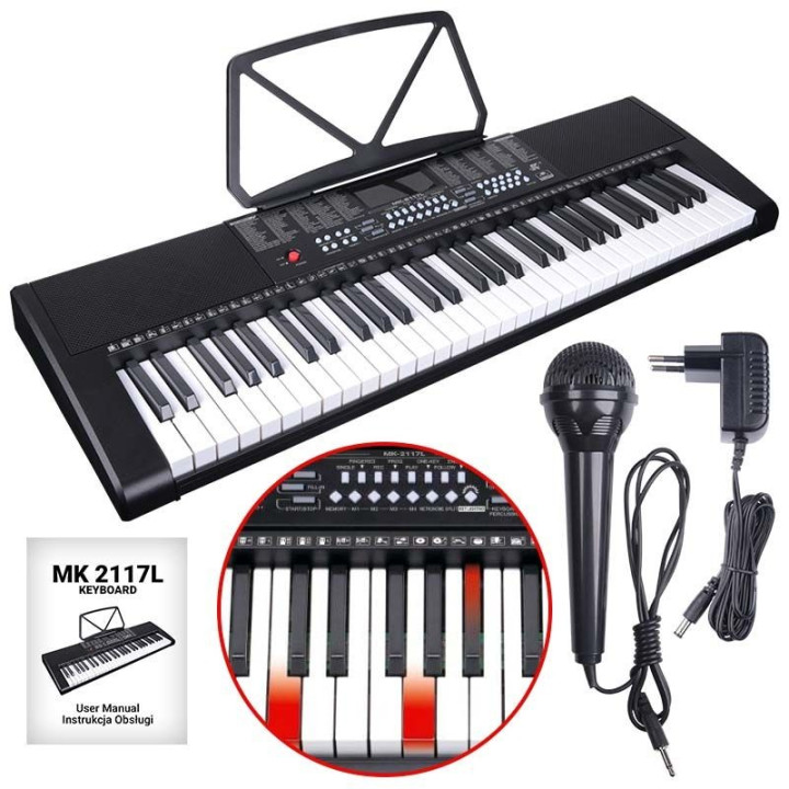 MK 2117L keyboard 61 klawiszy z mikrofonem