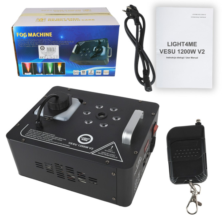 LIGHT4ME VESU 1200W V2 generator wytwornica dymu pionowego LED pilot