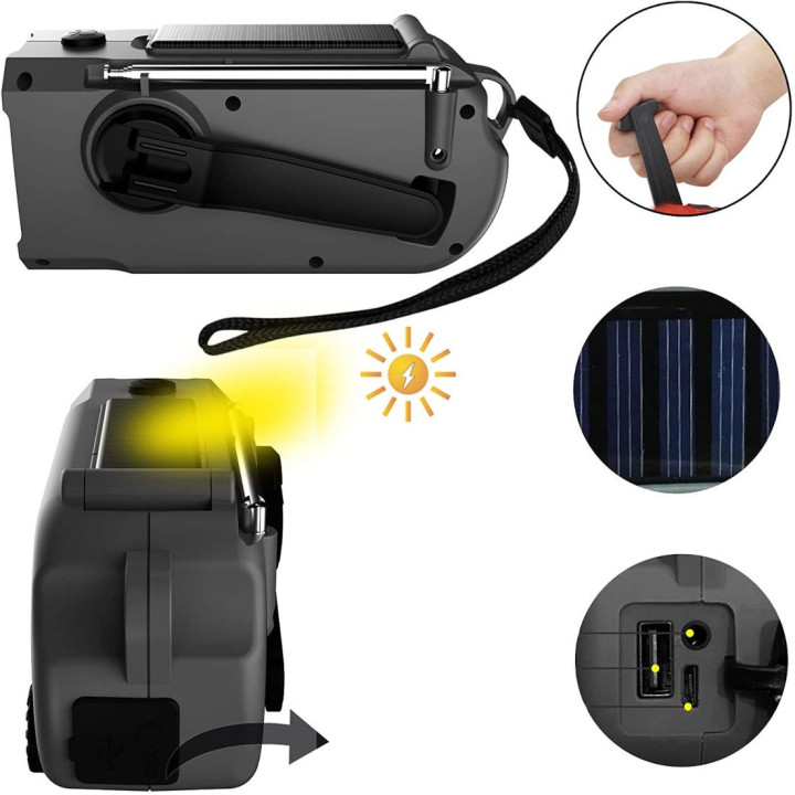 MOZOS ER-01 radio FM/AM solarne+dynamo