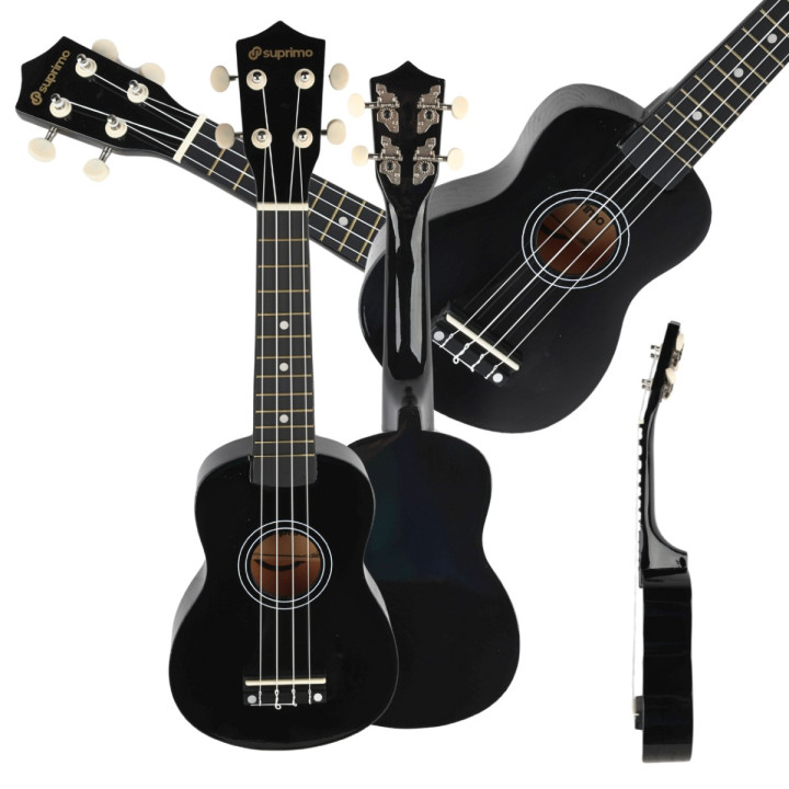 SUPRIMO UK21 BK ukulele sopranowe 21" czarne drewniane dla dzieci