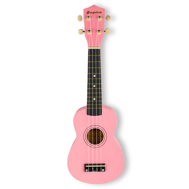 SUPRIMO ukulele sopranowe 21" różowe drewniane pokrowiec 3 kostki