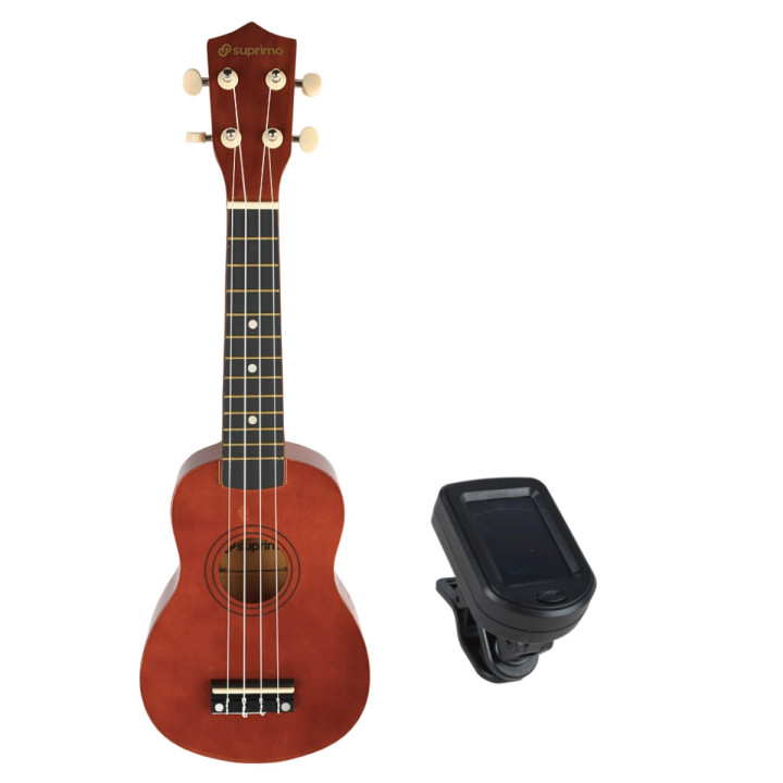 SUPRIMO ukulele sopranowe 21" ciemne drewno pokrowiec 3 kostki do gry