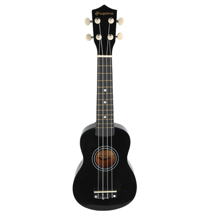 SUPRIMO ukulele sopranowe 21" czarne drewniane pokrowiec 3 kostki