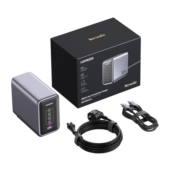 UGREEN Ładowarka sieciowa Nexode USB + 4x USB-C, 300W kabel USB-C 240W