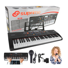 SUPRIMO 6116 keyboard edukacyjny dla dzieci pulpit do nut mikrofon