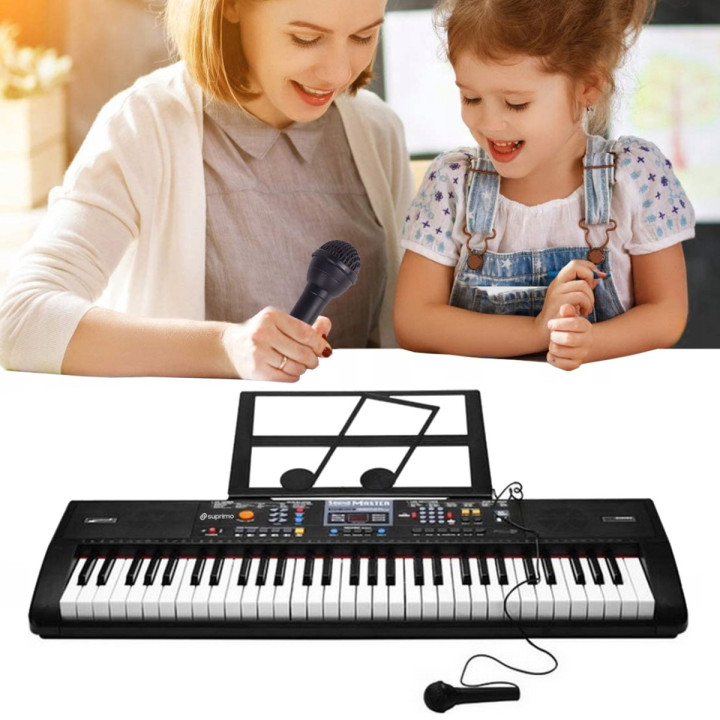 SUPRIMO 6116 keyboard edukacyjny dla dzieci pulpit do nut mikrofon
