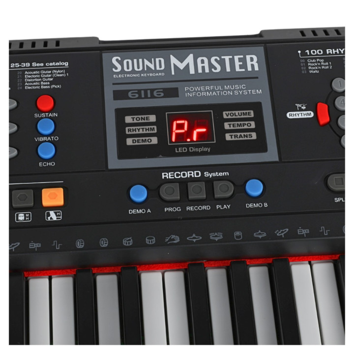 SUPRIMO 6116 keyboard edukacyjny dla dzieci pulpit do nut mikrofon