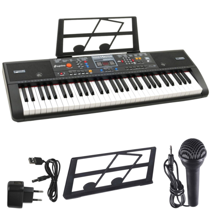 SUPRIMO 6116 keyboard edukacyjny dla dzieci pulpit do nut mikrofon