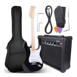 NN EG SET BK zestaw gitarowy gitara elektryczna stratocaster