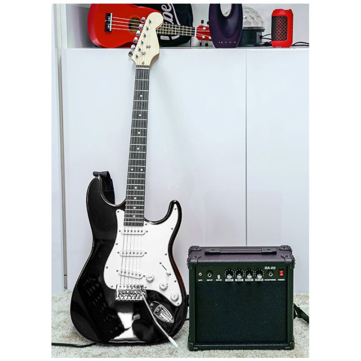 NN EG SET BK zestaw gitarowy gitara elektryczna stratocaster