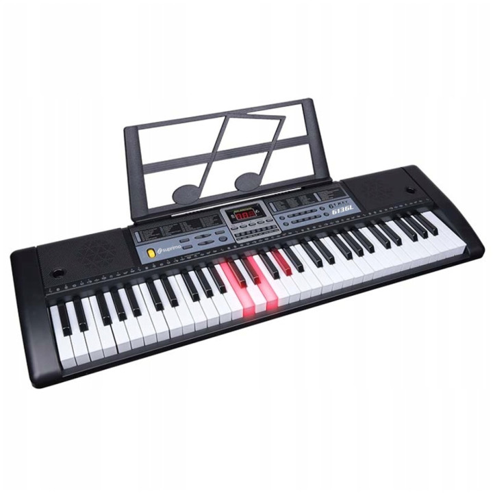 SUPRIMO 6136L KEYBOARD z mikrofonem dla dzieci podświetlane klawisze
