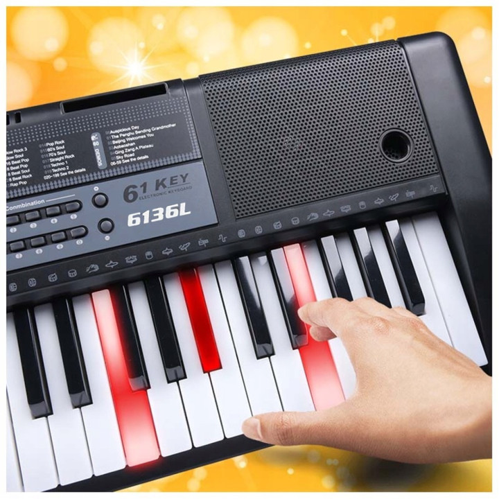 SUPRIMO 6136L KEYBOARD z mikrofonem dla dzieci podświetlane klawisze