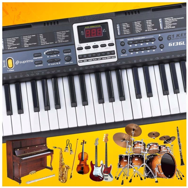 SUPRIMO 6136L KEYBOARD z mikrofonem dla dzieci podświetlane klawisze