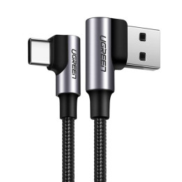 UGREEN 20857 Kabel USB do USB-C kątowy US176, 3A, 2m czarny