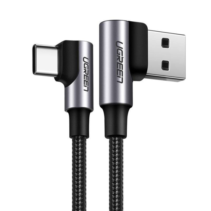 UGREEN 20857 Kabel USB do USB-C kątowy US176, 3A, 2m czarny