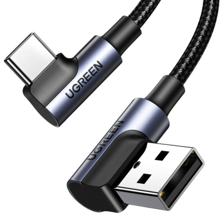 UGREEN 70875 Kabel USB-C do USB-A 2.0 kątowy 3A 3m czarny