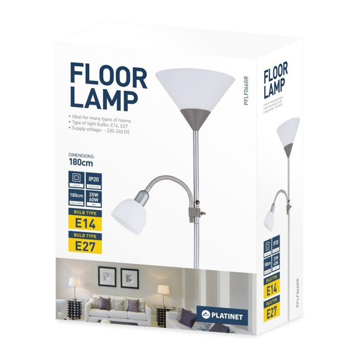 PLATINET PFLF066GR LAMPA PODŁOGOWA Szara