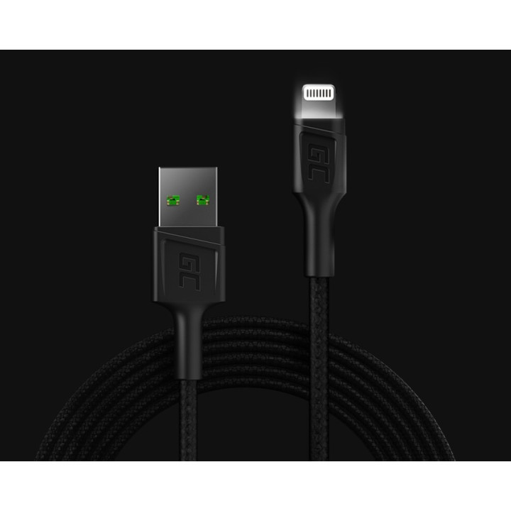 GREEN CELL KABGC12 kabel USB - Lightning 200cm do iPhone biały LED