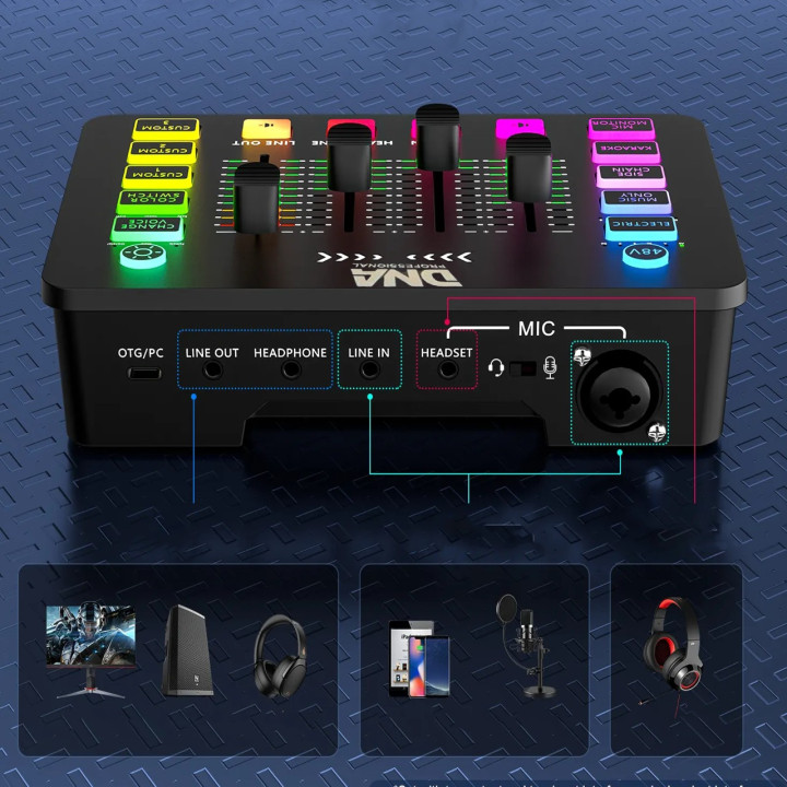 DNA SC ONE analogowy mikser audio 2 kanały USB-C Phantom