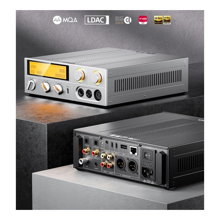 FIIO K17 Wzmacniacz słuchawkowy z DAC i streamer srebrny
