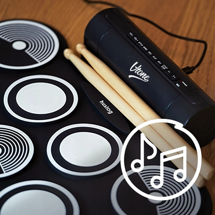 V-TONE RD7 perkusja elektroniczna zwijana USB-C AUX 7 padów głośniki