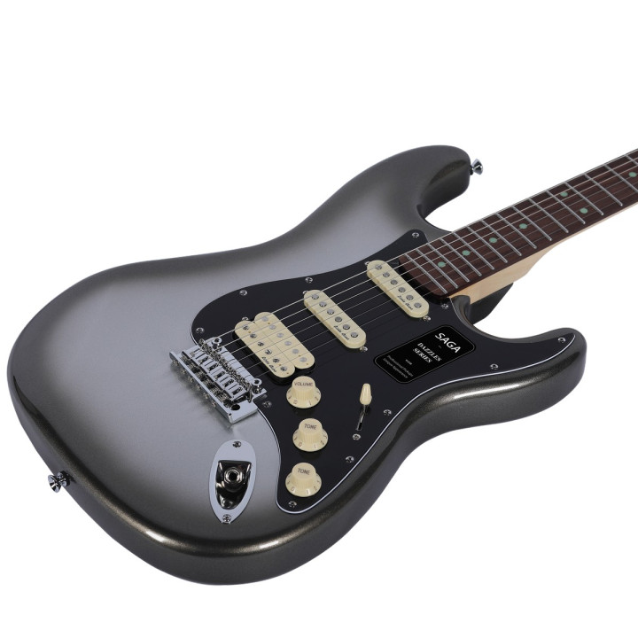 SAGA Dazzles Gitara elektryczna Mercury Gray