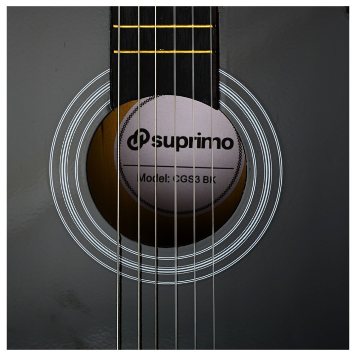 Gitara klasyczna 4/4 czarna tuner kostki pasek struny pokrowiec