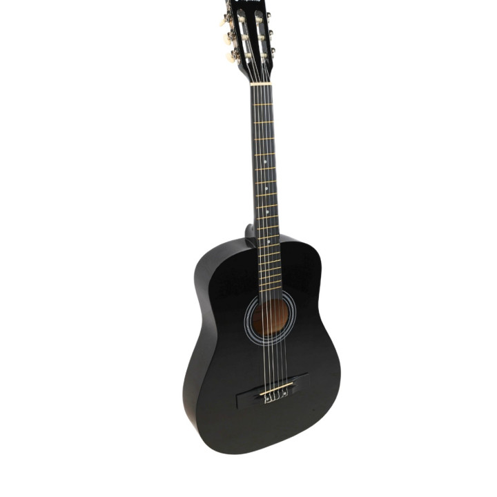 Gitara klasyczna 4/4 czarna kostki pasek struny pokrowiec akordy