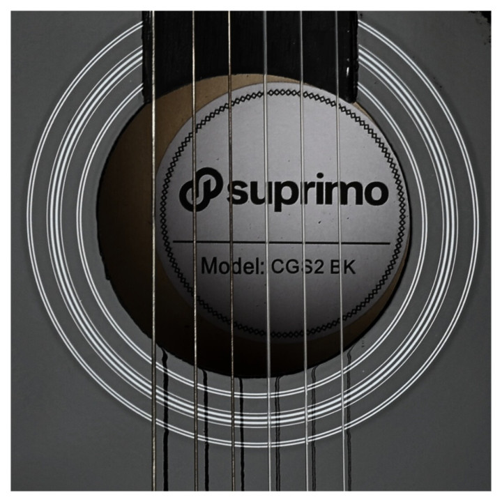 Gitara klasyczna 4/4 czarna kostki pasek struny pokrowiec akordy